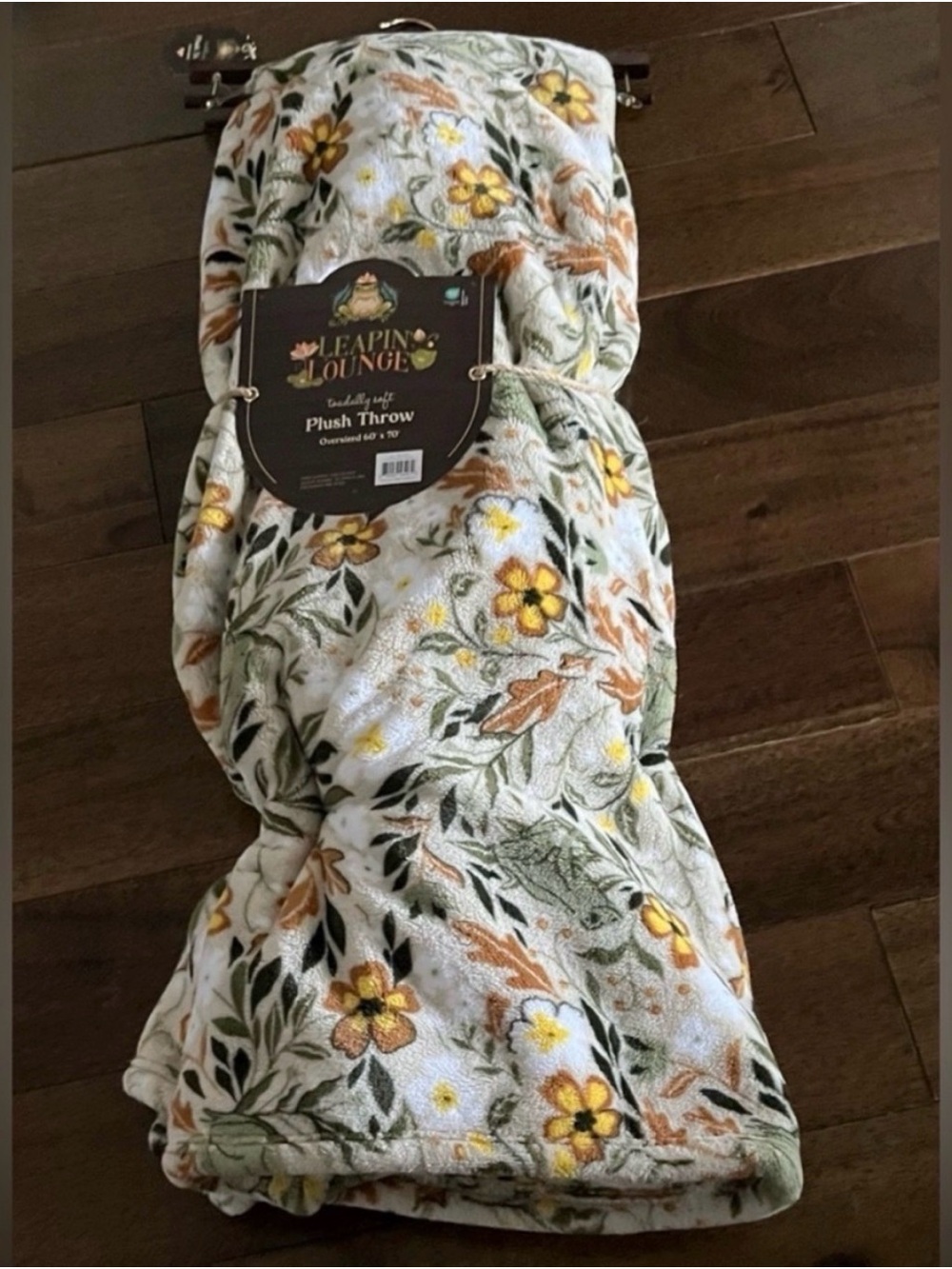 Floral Plush Throw - Yellow & Green